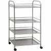 EYEPOWER Edelstahl Küchenwagen 4 Etagen 60x35x100cm Servierwagen Rollregal Bad-Rollwagen -Eyepower-Shop 11608891 1