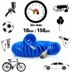 EYEPOWER 10m Druckluftschlauch 1/4" 10 Bar Druckluft Spiralschlauch Kompressor Schlauch -Eyepower-Shop 12034042 5