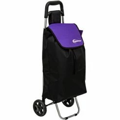 EYEPOWER 48L Einkaufstrolley Faltbarer Einkaufsroller 94x37x30 Cm Rollwagen Trolley Lila