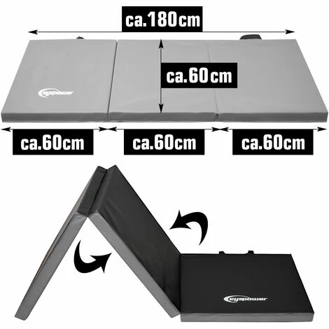 EYEPOWER XL Gymnastikmatte 180x60x5cm - Faltbare Turnmatte 4 EYEPOWER XL Gymnastikmatte 180x60x5cm - Faltbare Turnmatte – Bild 2