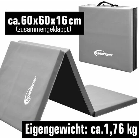 EYEPOWER XL Gymnastikmatte 180x60x5cm - Faltbare Turnmatte 5 EYEPOWER XL Gymnastikmatte 180x60x5cm - Faltbare Turnmatte – Bild 3