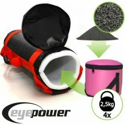 EYEPOWER 10kg Power Bag Mit 4 Kettlebell Gewichten - 17x45 Home Training Sandbag 6 Griffe -Eyepower-Shop 13499898 3