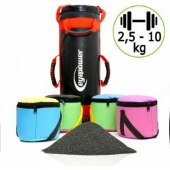 EYEPOWER 10kg Power Bag Mit 4 Kettlebell Gewichten - 17x45 Home Training Sandbag 6 Griffe -Eyepower-Shop 13499898 4