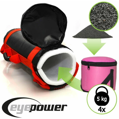 EYEPOWER 20kg Power Bag + 4 Kettlebell Gewichte - Befüllt mit Eisensand 6 Griffe Fitness EYEPOWER 20kg Power Bag + 4 Kettlebell Gewichte - Befüllt Mit Eisensand 6 Griffe Fitness -Eyepower-Shop 13499900 3