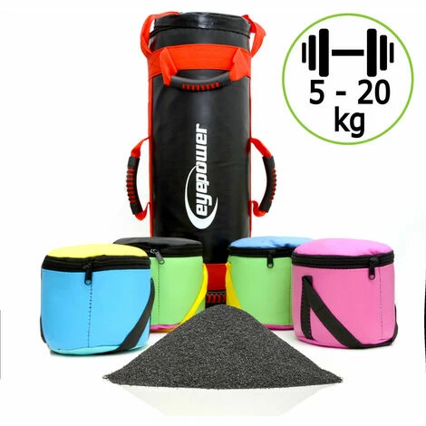 EYEPOWER 20kg Power Bag + 4 Kettlebell Gewichte - Befüllt mit Eisensand 6 Griffe Fitness EYEPOWER 20kg Power Bag + 4 Kettlebell Gewichte - Befüllt Mit Eisensand 6 Griffe Fitness -Eyepower-Shop 13499900 4