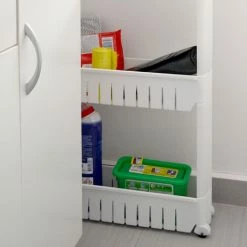 EYEPOWER 4er Nischenregal 12,5 Cm Schiebewagen Nischenwagen Kitchen Trolley Weiß Ablage -Eyepower-Shop 13658541 5