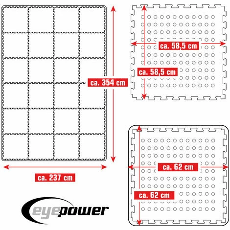 EYEPOWER 8,4 m² Poolunterlage - 24 EVA Matten 62x62 - Unterlegmatten Set - Pool Unterlage EYEPOWER 8,4 M² Poolunterlage - 24 EVA Matten 62x62 - Unterlegmatten Set - Pool Unterlage -Eyepower-Shop 53910845 5