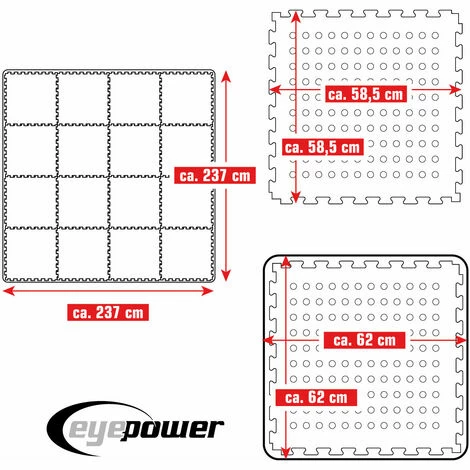 EYEPOWER 5,6 m² Poolunterlage - 16 EVA Matten 62x62 - Unterlegmatten Set - Pool Unterlage EYEPOWER 5,6 M² Poolunterlage - 16 EVA Matten 62x62 - Unterlegmatten Set - Pool Unterlage -Eyepower-Shop 53910850 5