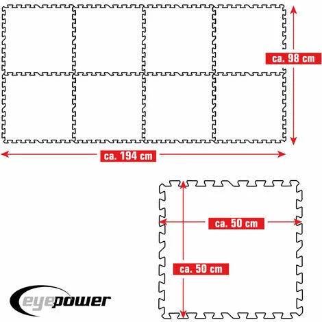 EYEPOWER 1,9 m² Poolunterlage - 8 EVA Matten 50x50 - Unterlegmatten Set - Pool Unterlage EYEPOWER 1,9 M² Poolunterlage - 8 EVA Matten 50x50 - Unterlegmatten Set - Pool Unterlage -Eyepower-Shop 54559216 5