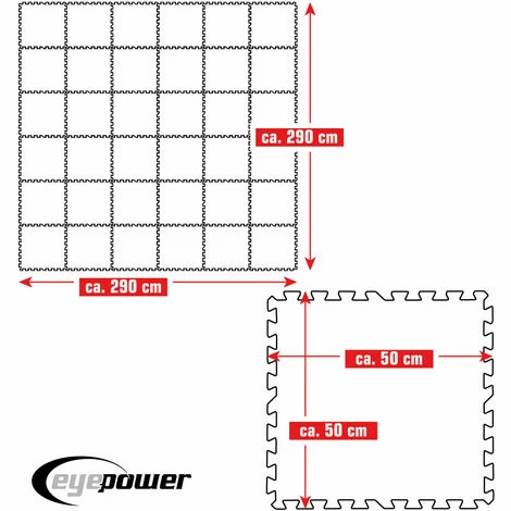 EYEPOWER 8,4 m² Poolunterlage - 36 EVA Matten 50x50 Pool Unterlage - Unterlegmatten Set EYEPOWER 8,4 M² Poolunterlage - 36 EVA Matten 50x50 Pool Unterlage - Unterlegmatten Set -Eyepower-Shop 54559217 5