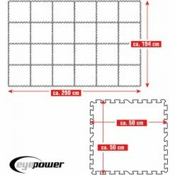 EYEPOWER 5,6 M² Poolunterlage - 24 EVA Matten 50x50 Pool Unterlage - Unterlegmatten Set -Eyepower-Shop 54559220 5