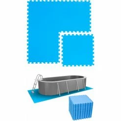 EYEPOWER 10,3 M² Poolunterlage - 44 EVA Matten 50x50 Pool Unterlage - Unterlegmatten Set