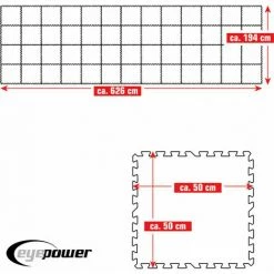 EYEPOWER 12,1 M² Poolunterlage - 52 EVA Matten 50x50 Pool Unterlage - Unterlegmatten Set -Eyepower-Shop 54633458 5
