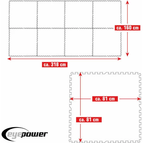 EYEPOWER 5,1 m² Poolunterlage - 8 EVA Matten 81x81 Pool Unterlage - Unterlegmatten Set EYEPOWER 5,1 M² Poolunterlage - 8 EVA Matten 81x81 Pool Unterlage - Unterlegmatten Set -Eyepower-Shop 54655896 5