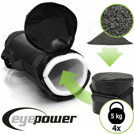 EYEPOWER 20kg Power Bag mit 4 Kettlebell Gewichten - 20x60 Home Training Sandbag 6 Griffe EYEPOWER 20kg Power Bag Mit 4 Kettlebell Gewichten - 20x60 Home Training Sandbag 6 Griffe -Eyepower-Shop 58055315 2