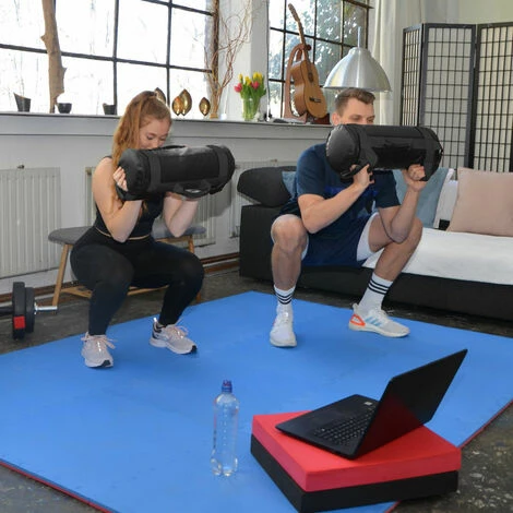 EYEPOWER 20kg Power Bag mit 4 Kettlebell Gewichten - 20x60 Home Training Sandbag 6 Griffe EYEPOWER 20kg Power Bag Mit 4 Kettlebell Gewichten - 20x60 Home Training Sandbag 6 Griffe -Eyepower-Shop 58055315 5