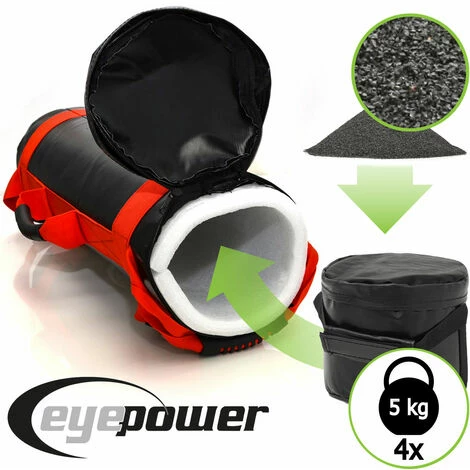EYEPOWER 20kg Profi Power Bag mit 4 Wasserdichten Kettlebell Gewichten 6 Griffe Sandbag EYEPOWER 20kg Profi Power Bag Mit 4 Wasserdichten Kettlebell Gewichten 6 Griffe Sandbag -Eyepower-Shop 58055348 2