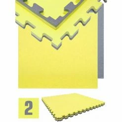 EYEPOWER 1.6qm Profi Fitnessmatte 2cm - 2er Set 90x90 Bodenschutzmatte Für Fitnessgeräte