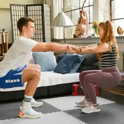 EYEPOWER 1.6qm Profi Fitnessmatte 2cm - 2er Set 90x90 Bodenschutzmatte Für Fitnessgeräte -Eyepower-Shop 63564059 3