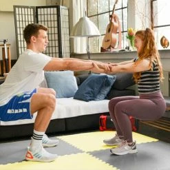 EYEPOWER 3.2qm Profi Fitnessmatte 2cm - 4er Set 90x90 Bodenschutzmatte Für Fitnessgeräte -Eyepower-Shop 63564092 3