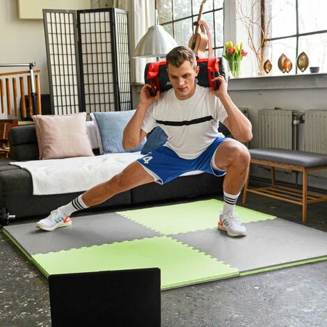 EYEPOWER 3.2qm Profi Fitnessmatte 2cm - 4er Set 90x90 Bodenschutzmatte für Fitnessgeräte EYEPOWER 3.2qm Profi Fitnessmatte 2cm - 4er Set 90x90 Bodenschutzmatte Für Fitnessgeräte -Eyepower-Shop 63564157 2