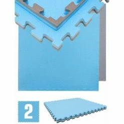 EYEPOWER 1.6qm Profi Fitnessmatte 2cm - 2er Set 90x90 Bodenschutzmatte Für Fitnessgeräte