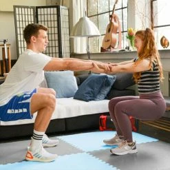 EYEPOWER 1.6qm Profi Fitnessmatte 2cm - 2er Set 90x90 Bodenschutzmatte Für Fitnessgeräte -Eyepower-Shop 63564191 3