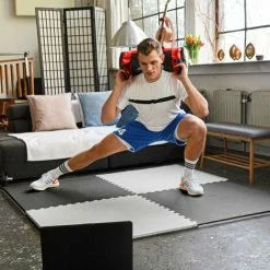 EYEPOWER 2.4qm Profi Fitnessmatte 2cm - 3er Set 90x90 Bodenschutzmatte Für Fitnessgeräte 4 EYEPOWER 2.4qm Profi Fitnessmatte 2cm - 3er Set 90x90 Bodenschutzmatte Für Fitnessgeräte -Eyepower-Shop 63564235 3