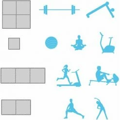 EYEPOWER 3.2qm Profi Fitnessmatte 2cm - 4er Set 90x90 Bodenschutzmatte Für Fitnessgeräte -Eyepower-Shop 63564248 5