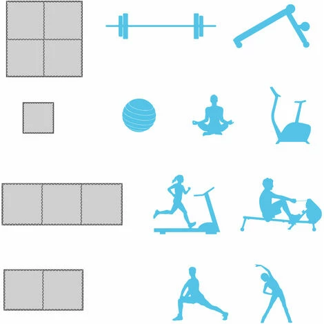 EYEPOWER 2,5cm Fitnessmatte 2,4qm - 3er Set 90x90cm Bodenschutzmatte - Fitness Bodenmatte EYEPOWER 2,5cm Fitnessmatte 2,4qm - 3er Set 90x90cm Bodenschutzmatte - Fitness Bodenmatte -Eyepower-Shop 63564317 5