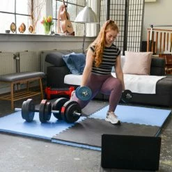 EYEPOWER 4cm Dick: 1.6qm Fitnessmatte Zum Wenden - 2 Trainingsmatten 90x90 Matte Mit Rand 4 EYEPOWER 4cm Dick: 1.6qm Fitnessmatte Zum Wenden - 2 Trainingsmatten 90x90 Matte Mit Rand -Eyepower-Shop 63725328 3