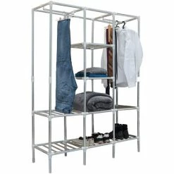 EYEPOWER Großes XXL Schrankregal Offener Kleiderschrank DIY-Regal Begehbar Faltschrank 4 EYEPOWER Großes XXL Schrankregal Offener Kleiderschrank DIY-Regal Begehbar Faltschrank -Eyepower-Shop 9170023 3