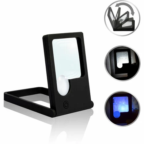 EYEPOWER LED-Taschenlupe Leselupe Lupe Klapplupe mit Standfuß | 2 LED Kaltweiß 1 UV-Licht | 2.5x/7x EYEPOWER LED-Taschenlupe Leselupe Lupe Klapplupe Mit Standfuß | 2 LED Kaltweiß 1 UV-Licht | 2.5x/7x -Eyepower-Shop 9170037 1
