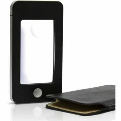 EYEPOWER Lesehilfe Lupe In Handy-Optik 4 LEDs Inklusiv Stabiler Hülle