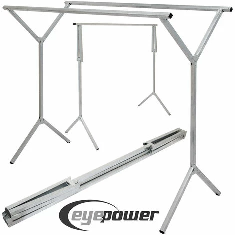 EYEPOWER klappbarer Kleiderständer 2 Aufhängestangen Garderobenständer Wäscheständer 150cm lang Mehrzweckstand 100% Metall Silber EYEPOWER Klappbarer Kleiderständer 2 Aufhängestangen Garderobenständer Wäscheständer 150cm Lang Mehrzweckstand 100% Metall Silber -Eyepower-Shop 9846141 2