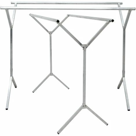 EYEPOWER klappbarer Kleiderständer 2 Aufhängestangen Garderobenständer Wäscheständer 150cm lang Mehrzweckstand 100% Metall Silber EYEPOWER Klappbarer Kleiderständer 2 Aufhängestangen Garderobenständer Wäscheständer 150cm Lang Mehrzweckstand 100% Metall Silber -Eyepower-Shop 9846141 4