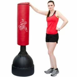 EYEPOWER 160 Cm Standboxsack Box Punching Bag Standfuß PU Boxsack Stehend Boxständer Rot