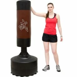 EYEPOWER 175cm Standboxsack Box Punching Bag Boxsack Stehend Boxständer Braun