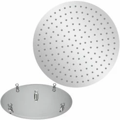 EYEPOWER Eleganter Duschkopf Aus Edelstahl | Regendusche Mit Spiegeleffekt Im Slimdesign | Brausekopf 50Ø Cm | Silikon Anti-Kalk Noppen | Nahtlose Verbindung | Extra Dünn