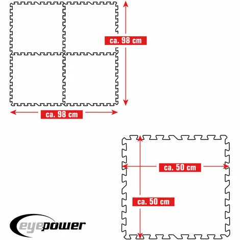 EYEPOWER 1 m² Poolunterlage - 4 EVA Matten 50x50 - Unterlegmatten Set - Pool Unterlage EYEPOWER 1 M² Poolunterlage - 4 EVA Matten 50x50 - Unterlegmatten Set - Pool Unterlage -Eyepower-Shop 9846437 5