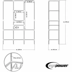 EYEPOWER XL Kleiderschrank Metall Regal System Stange 9 EYEPOWER XL Kleiderschrank Metall Regal System Stange -Eyepower-Shop 9846498 3