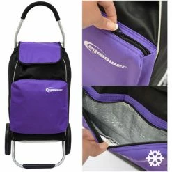 EYEPOWER 52L Einkaufstrolley Kühlfach Faltbarer Einkaufsroller XL Shopping Trolley Lila -Eyepower-Shop 9846505 4