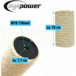 EYEPOWER 15 Cm Sisalstamm Für Katzen Kratzbaum M10 Sisal Ersatzstamm Katzenbaum -Eyepower-Shop 9846647 4