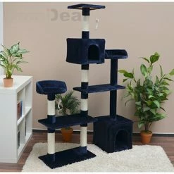 EYEPOWER Katzenkratzbaum Nora | Mittelgroßer Freistehender Kratzbaum Ca. 165cm Hoch | Stämme Aus Natursisal | Weiche Plüsch-Liegeflächen | Kletterbaum Spielbaum Für Katzen | Diverse Farben -Eyepower-Shop 9846684 3