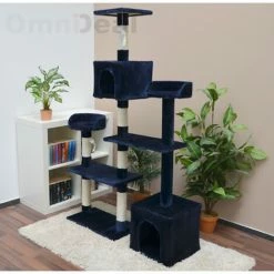 EYEPOWER Katzenkratzbaum Nora | Mittelgroßer Freistehender Kratzbaum Ca. 165cm Hoch | Stämme Aus Natursisal | Weiche Plüsch-Liegeflächen | Kletterbaum Spielbaum Für Katzen | Diverse Farben -Eyepower-Shop 9846684 4