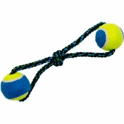 EYEPOWER Zerrspielzeug Hundespielzeug 2 Tennisbälle Tierspielzeug