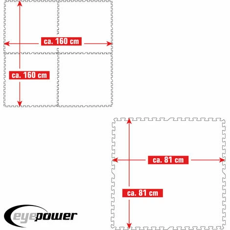 EYEPOWER 2,6 m² Poolunterlage - 4 EVA Matten 81x81 Pool Unterlage - Unterlegmatten Set EYEPOWER 2,6 M² Poolunterlage - 4 EVA Matten 81x81 Pool Unterlage - Unterlegmatten Set -Eyepower-Shop 9855765 5
