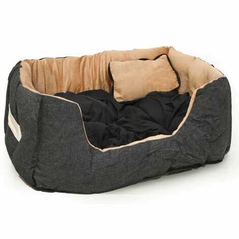 eyepower Katzenbett Hundebett 50x45x18 cm Katzenkissen Hundekissen Waschbar Tierkissen Tierbett Innenkissen Schwarz-Beige Eyepower Katzenbett Hundebett 50x45x18 Cm Katzenkissen Hundekissen Waschbar Tierkissen Tierbett Innenkissen Schwarz-Beige -Eyepower-Shop 9855846 1