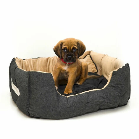 eyepower Katzenbett Hundebett 50x45x18 cm Katzenkissen Hundekissen Waschbar Tierkissen Tierbett Innenkissen Schwarz-Beige Eyepower Katzenbett Hundebett 50x45x18 Cm Katzenkissen Hundekissen Waschbar Tierkissen Tierbett Innenkissen Schwarz-Beige -Eyepower-Shop 9855846 2