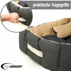 Eyepower Katzenbett Hundebett 50x45x18 Cm Katzenkissen Hundekissen Waschbar Tierkissen Tierbett Innenkissen Schwarz-Beige 4 Eyepower Katzenbett Hundebett 50x45x18 Cm Katzenkissen Hundekissen Waschbar Tierkissen Tierbett Innenkissen Schwarz-Beige -Eyepower-Shop 9855846 3